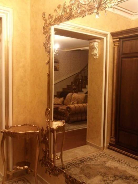 зеркала барельефом, Абрикос Абрикос Коридор, прихожая и лестница в классическом стиле