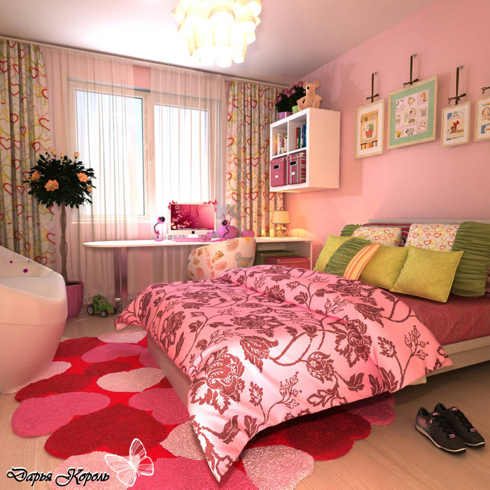 children's room for girls, Your royal design Your royal design Детская комнатa в стиле минимализм