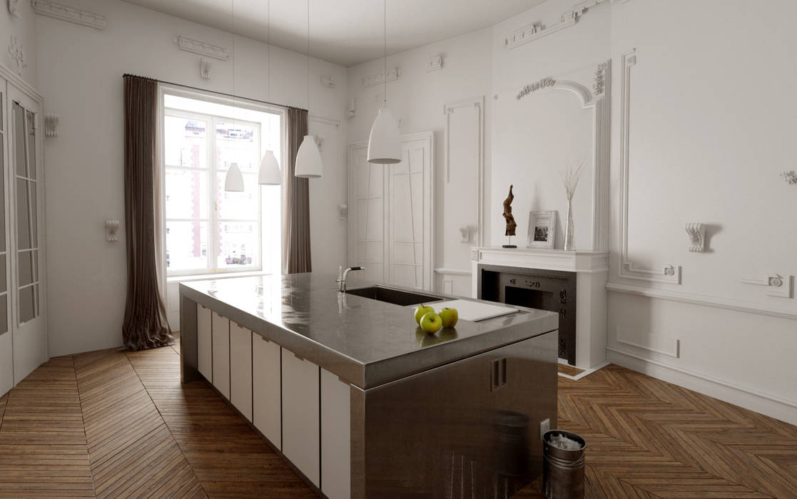 110 m² découpe Haussmann, Better and better Better and better Modern kitchen