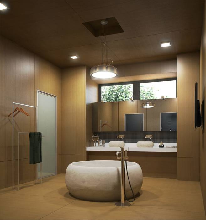 Вилла 2500 м2, KARYADESIGN architecture studio KARYADESIGN architecture studio Ванная комната в стиле минимализм