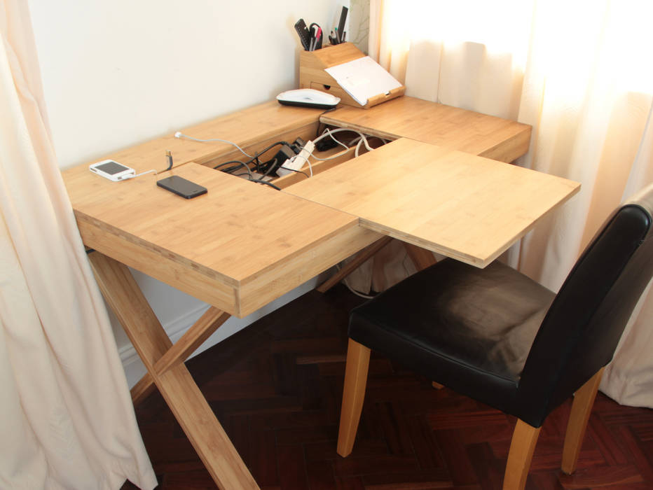 Cable-Tidy Home Office Desk Finoak LTD Modern Çalışma Odası Çalışma Masaları