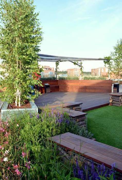 Terraza relax en Marid, La Paisajista - Jardines con Alma La Paisajista - Jardines con Alma Espacios comerciales Edificios de oficinas