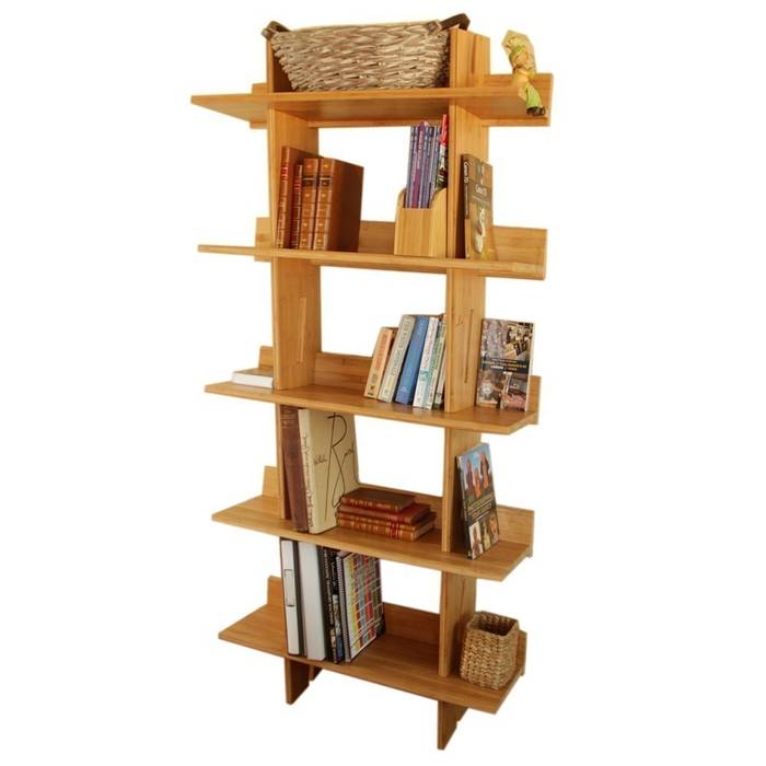 Bookcase, 5 Book Shelves Finoak LTD Phòng khách Shelves