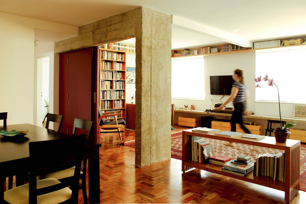Apartamento Pinheiros, ODVO Arquitetura e Urbanismo ODVO Arquitetura e Urbanismo Salas de estar modernas