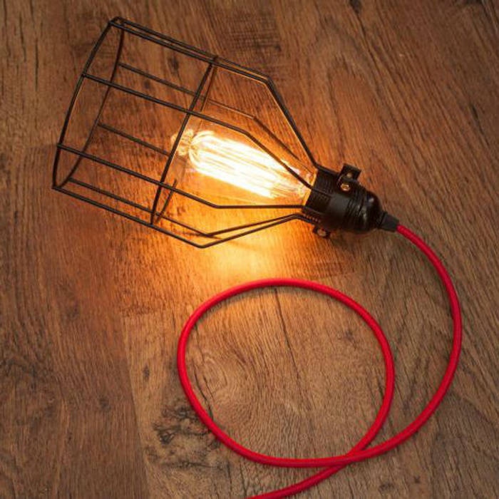 Open Cage Vintage Pendant Lamp Shade NuCasa Industrial style kitchen Lighting