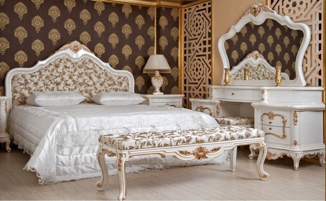 SAKURA KLASİK YATAK ODASI TAKIMI, Asortie Mobilya Dekorasyon Aş. Asortie Mobilya Dekorasyon Aş. Classic style bedroom