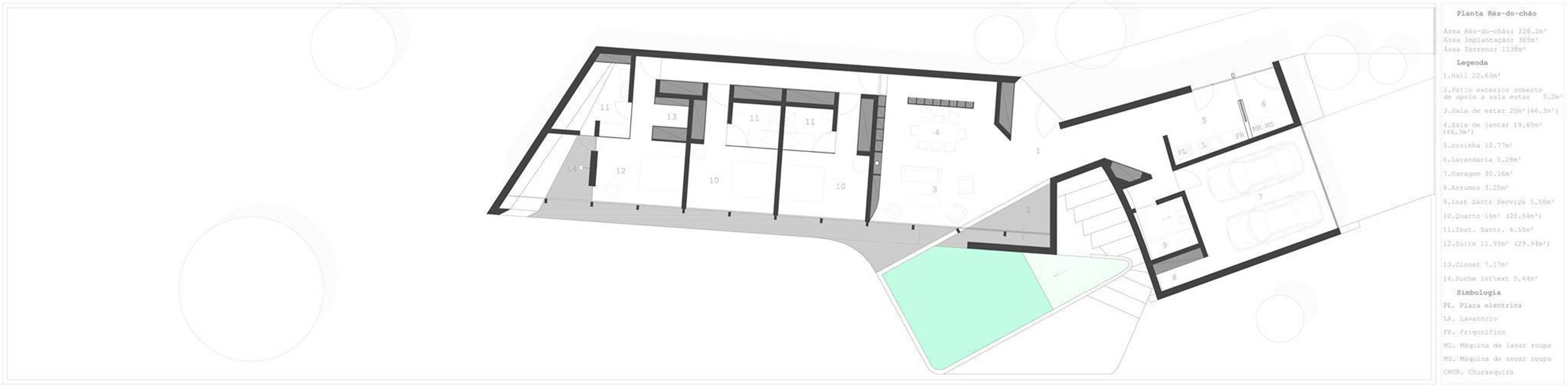 PT - Planta de Rés-do-Chão, EN - Floor Plan, FR - Plan Niveau 0 Office of Feeling Architecture, Lda