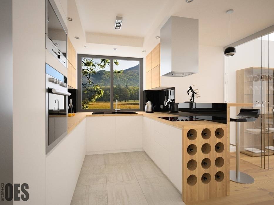 Projekt mieszkania Ustroń, OES architekci OES architekci Modern style kitchen