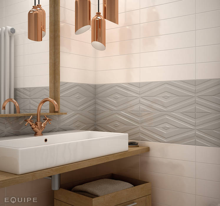 Matisse Cream / deco HARRIS Dark Grey homify Baños de estilo moderno