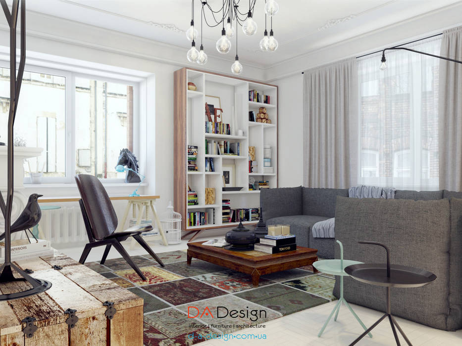 Scandinavian Apartment, DA-Design DA-Design Ruang Keluarga Gaya Skandinavia
