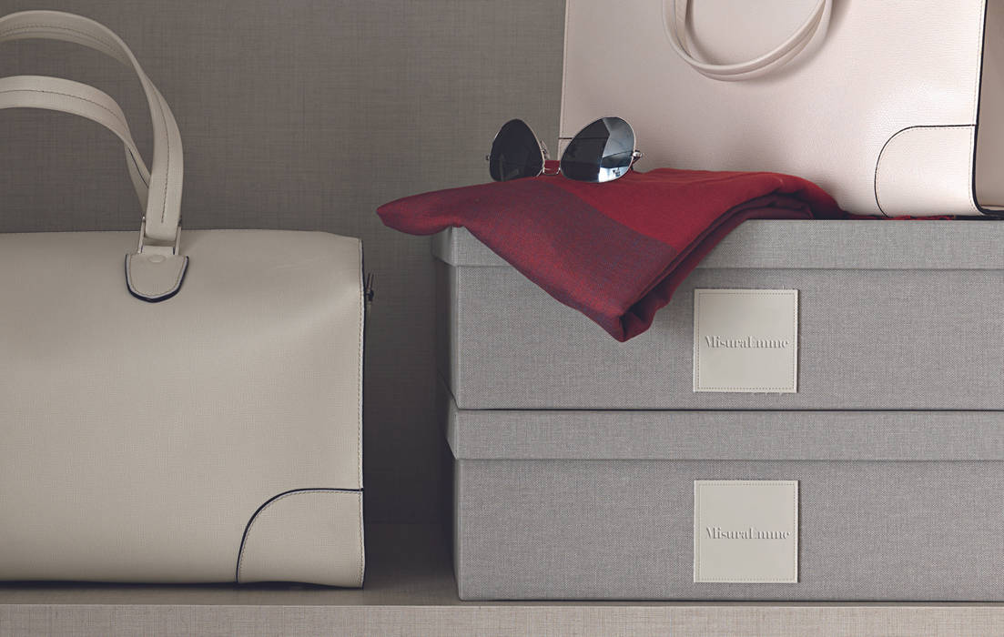 Bespoke Linen boxes Lamco Design LTD Minimalist bedroom Wardrobes & closets
