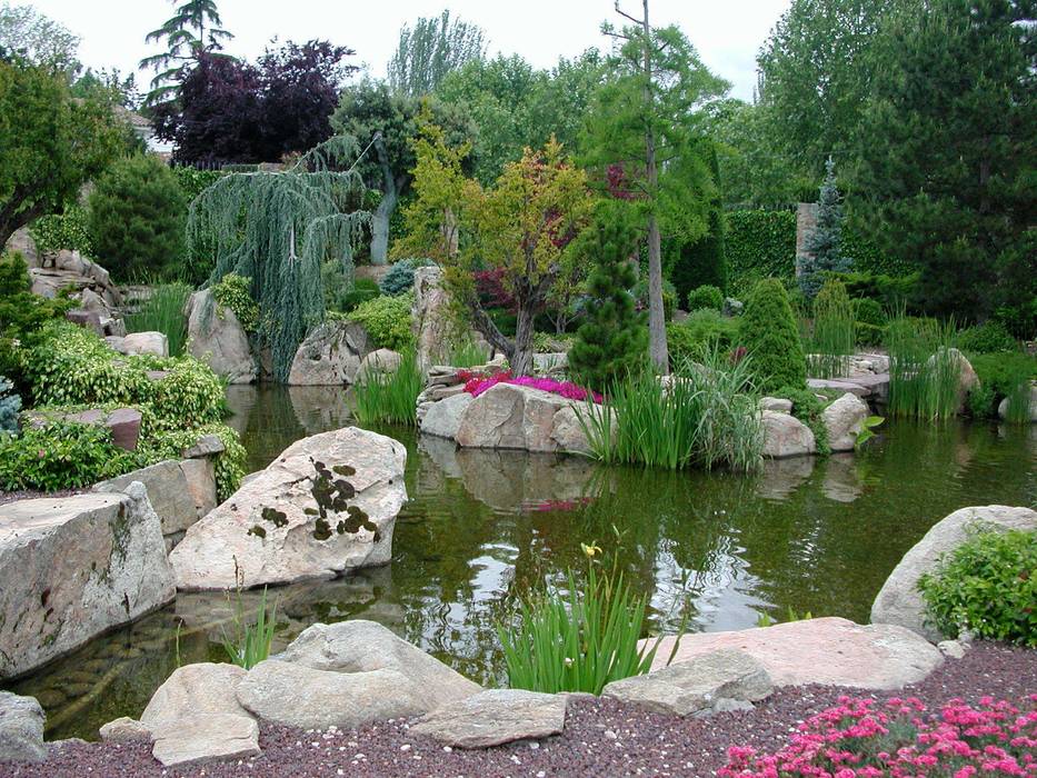 Estanque , La ermita de Pozuelo La ermita de Pozuelo Jardines de estilo rústico Agua,Planta,Recursos hídricos,Comunidad vegetal,Flor,Naturaleza,Cielo,Paisaje natural,Botánica,Árbol