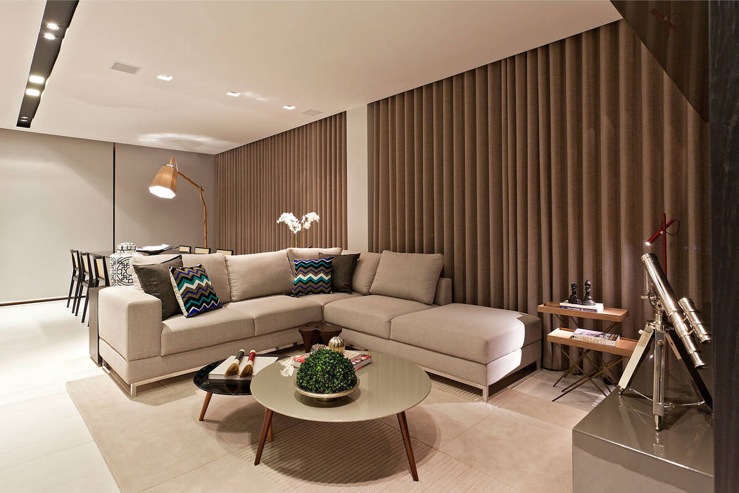 Apartamento Vila Grimm, LEDS Arquitetura LEDS Arquitetura Salas de estar modernas