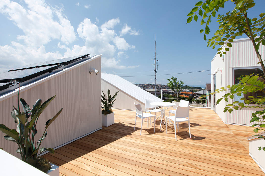 大分の家, イノウエセッケイジムショ イノウエセッケイジムショ Modern style balcony, porch & terrace