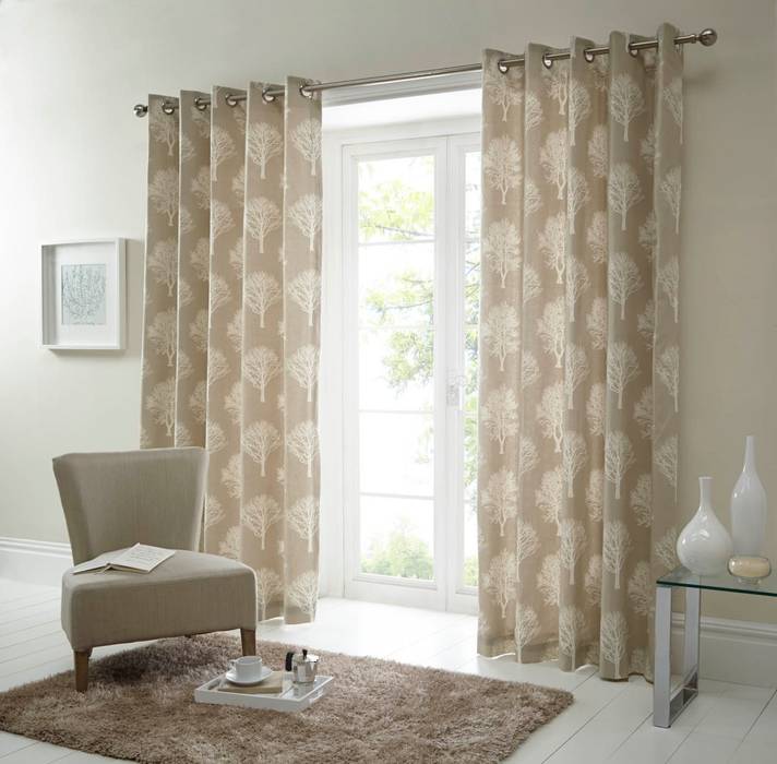 Woodland Trees Ring Top Ready Made Curtains Century Mills Modern living room Accessories & decoration