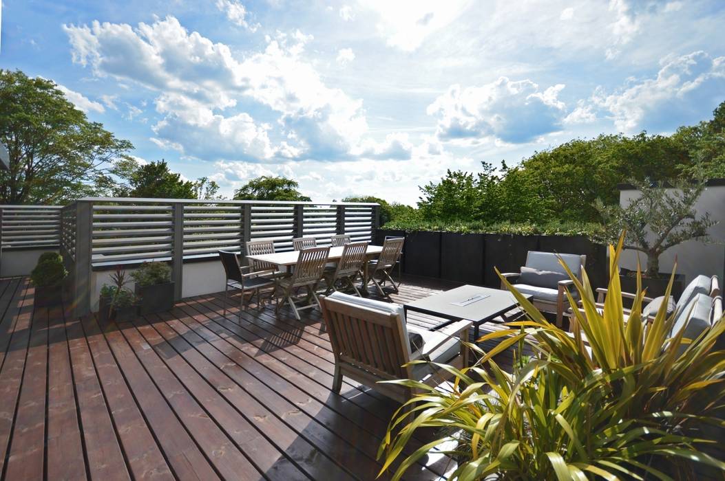 The roof terrace Zodiac Design Modern balcony, veranda & terrace