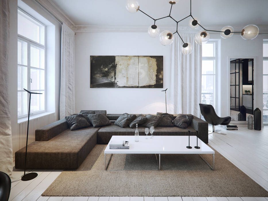 Mono Apartment, OFD architects OFD architects Minimalist living room