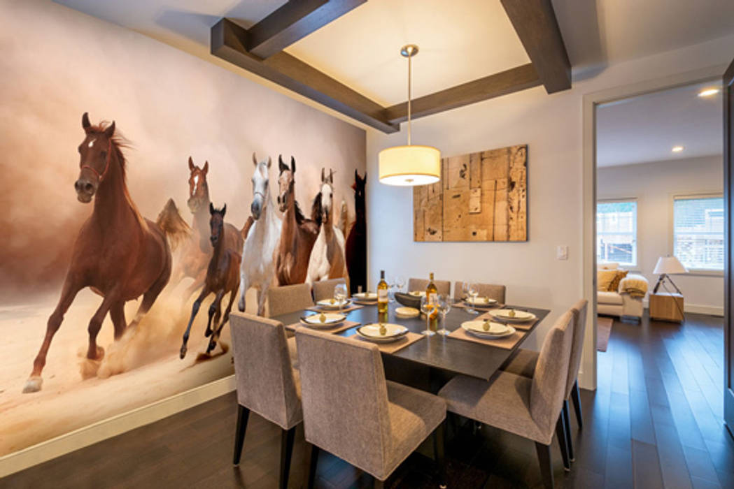Herd of Horses Panoramic Wallsauce.com Eclectic style walls & floors