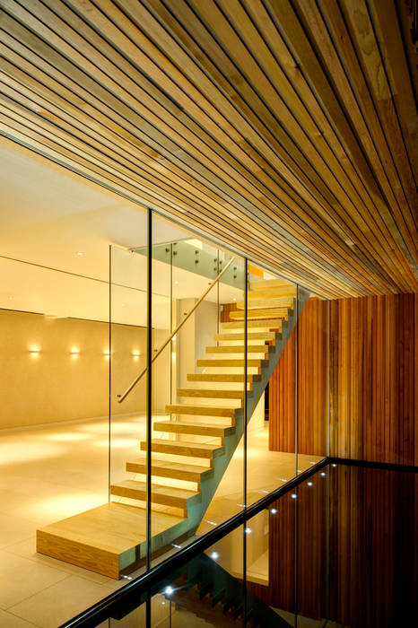 Water MZO TARR Architects Pasillos, vestíbulos y escaleras modernos