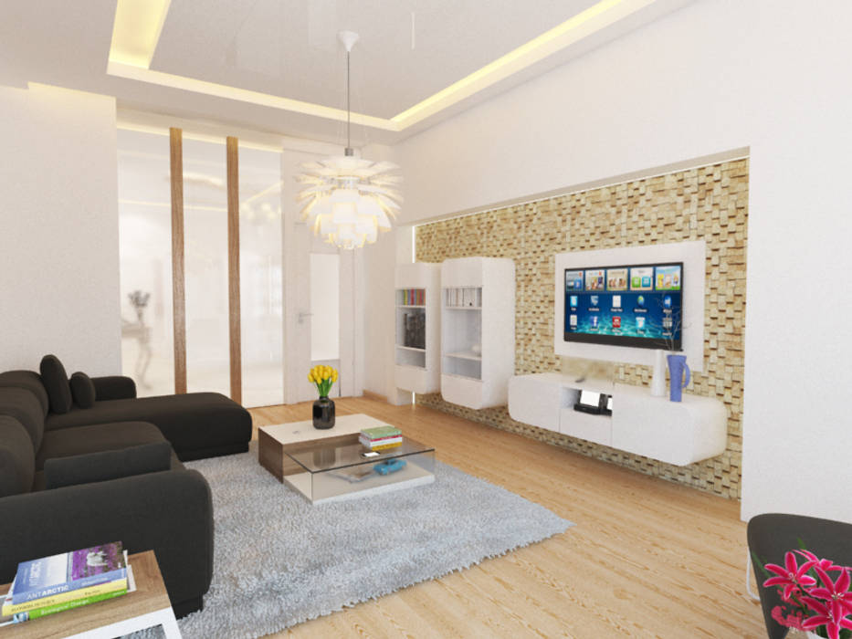 Konut Projesi, İNDEKSA Mimarlık İç Mimarlık İnşaat Taahüt Ltd.Şti. İNDEKSA Mimarlık İç Mimarlık İnşaat Taahüt Ltd.Şti. Modern living room Sofas & armchairs