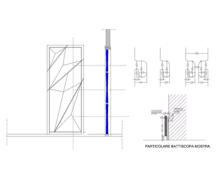 progetto porta interna antonio giordano architetto Ulteriori spazi Divisori & Paraventi