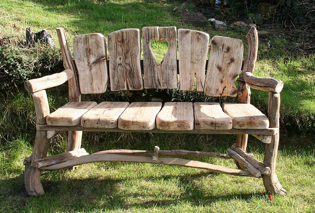 Driftwood Garden Bench Julia's Driftwood สวน เฟอร์นิเจอร์