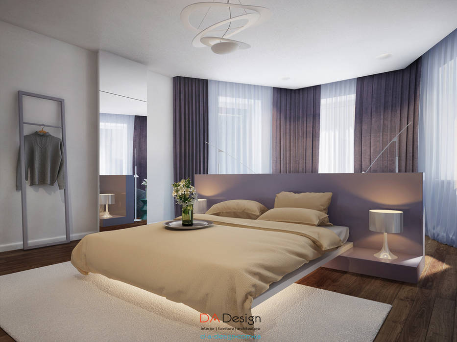 Suburban residential, DA-Design DA-Design Minimalistyczna sypialnia