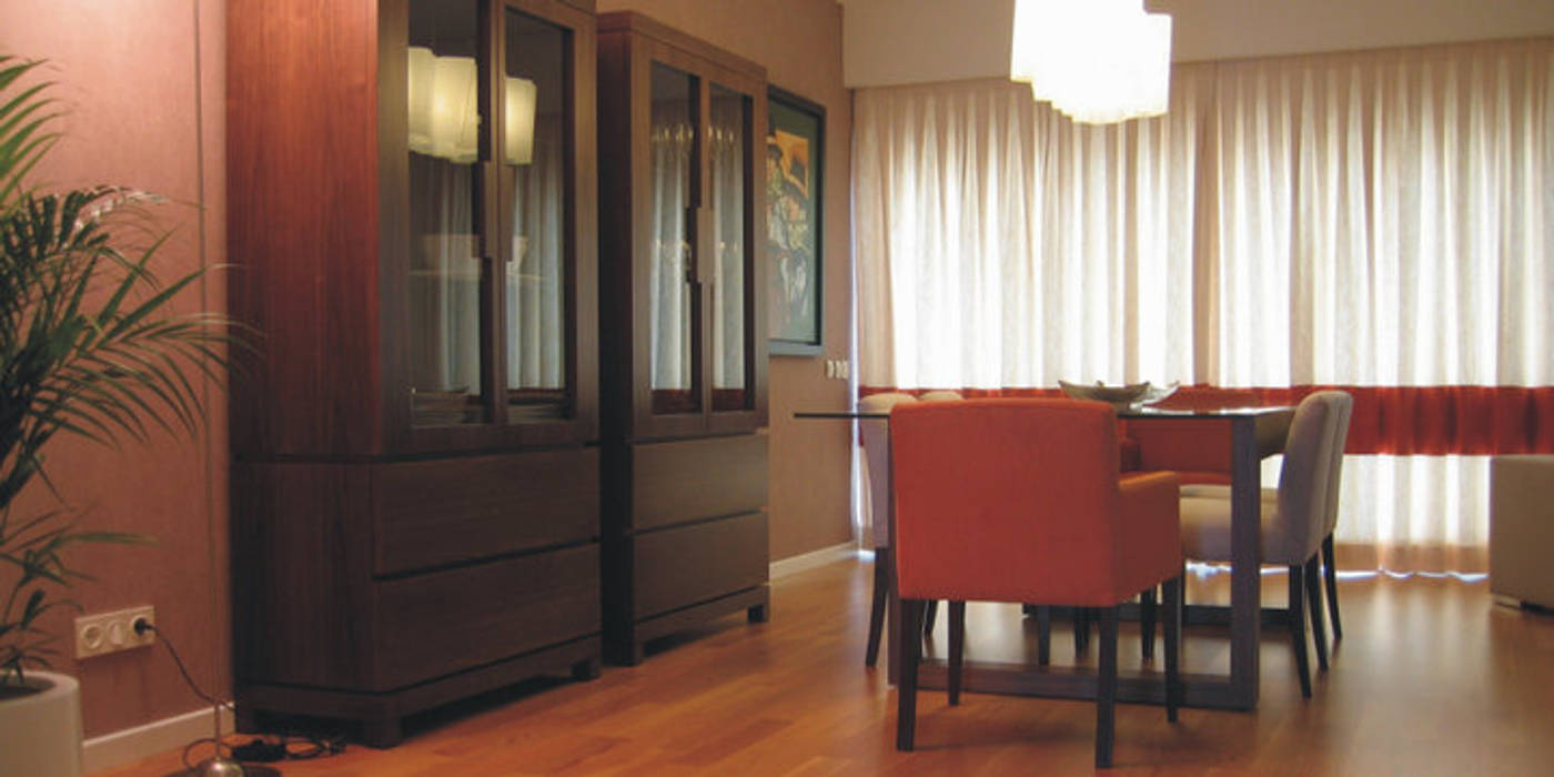 Apartamento c/ 2 quartos - Parque das Nações, Lisboa, Traço Magenta - Design de Interiores Traço Magenta - Design de Interiores Modern dining room