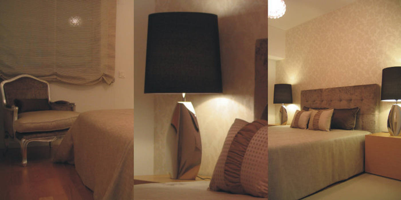 Apartamento c/ 2 quartos - Parque das Nações, Lisboa, Traço Magenta - Design de Interiores Traço Magenta - Design de Interiores Classic style bedroom
