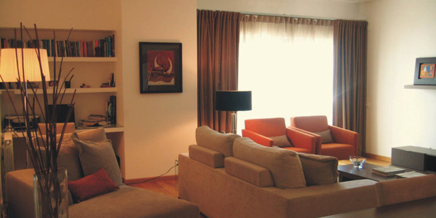 Apartamento c/ 2 quartos - Laranjeiras, Lisboa, Traço Magenta - Design de Interiores Traço Magenta - Design de Interiores Modern Living Room