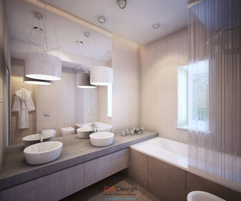 Suburban residential, DA-Design DA-Design Minimalistyczna łazienka