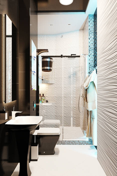 Ванная комната в стиле SPA салона, Студия дизайна ROMANIUK DESIGN Студия дизайна ROMANIUK DESIGN ห้องน้ำ