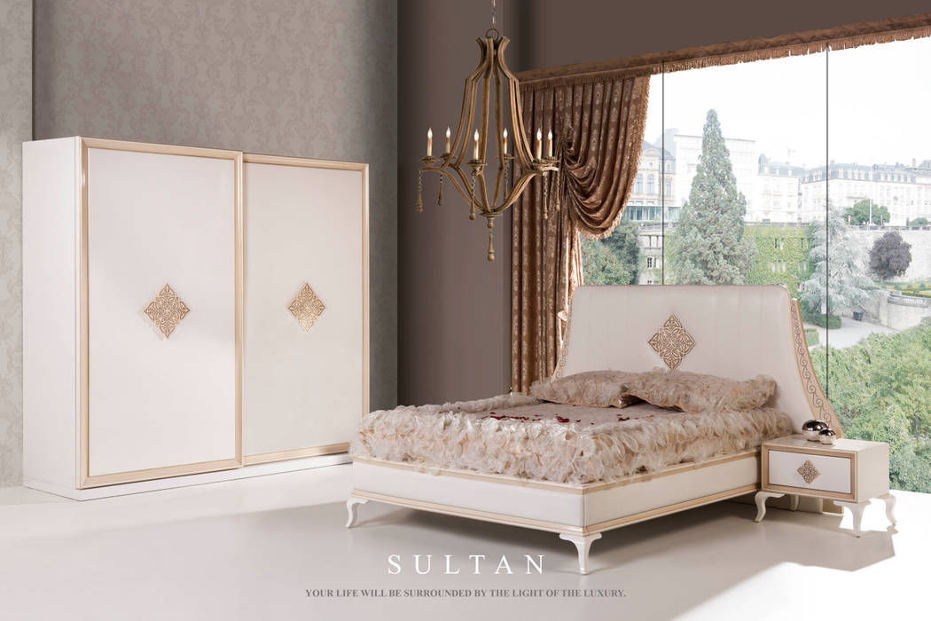 Sultan yatak odası Trabcelona Design Modern Yatak Odası Elbise Dolabı & Komodinler