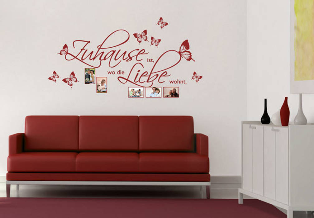 Wandtattoo Zuhause ist, wo die Liebe wohnt. mit Platz für Fotos K&L Wall Art Ausgefallene Wände & Böden Wanddekorationen