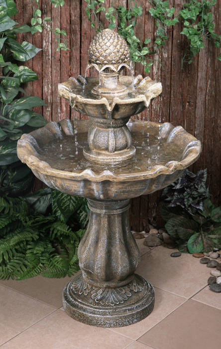 Zuvan 2 Tier Water Fountain Primrose Rustikaler Garten Accessoires und Dekoration