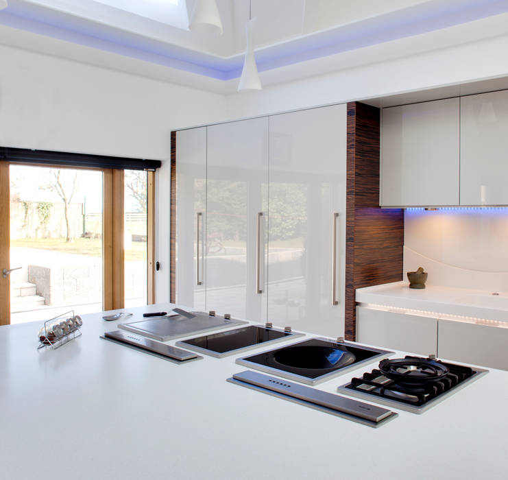 Evolve kitchen with Ebony Macassar accents design by Phillip Haines Stoneham Kitchens Minimalist kitchen