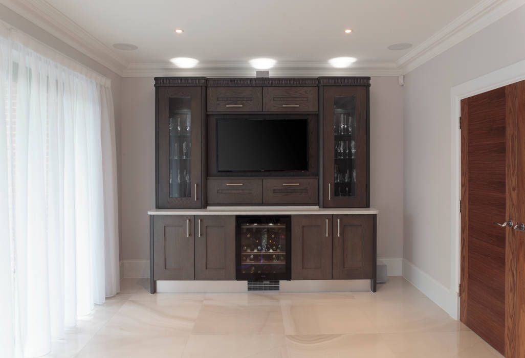 Tate Anthracite and Mussel Oak with Black & White Zebrano Stoneham Kitchens Modern kitchen