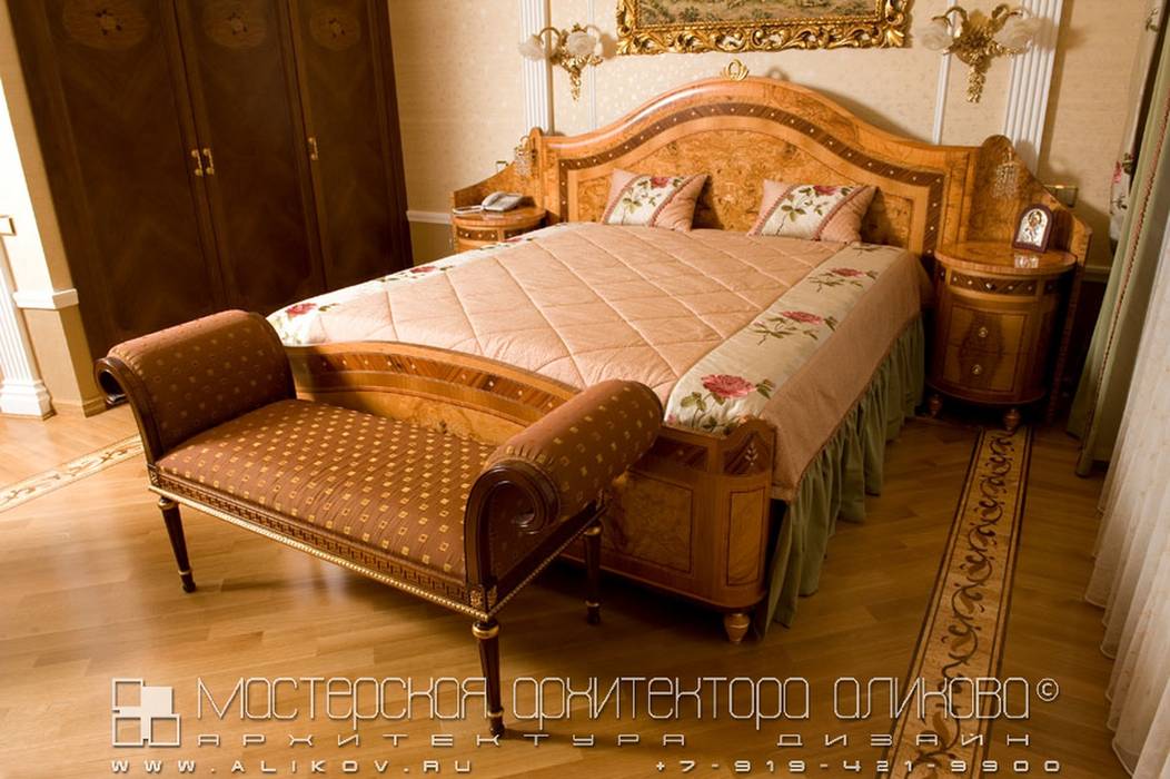 Спальня в классическом стиле Мастерская архитектора Аликова Спальня в классическом стиле