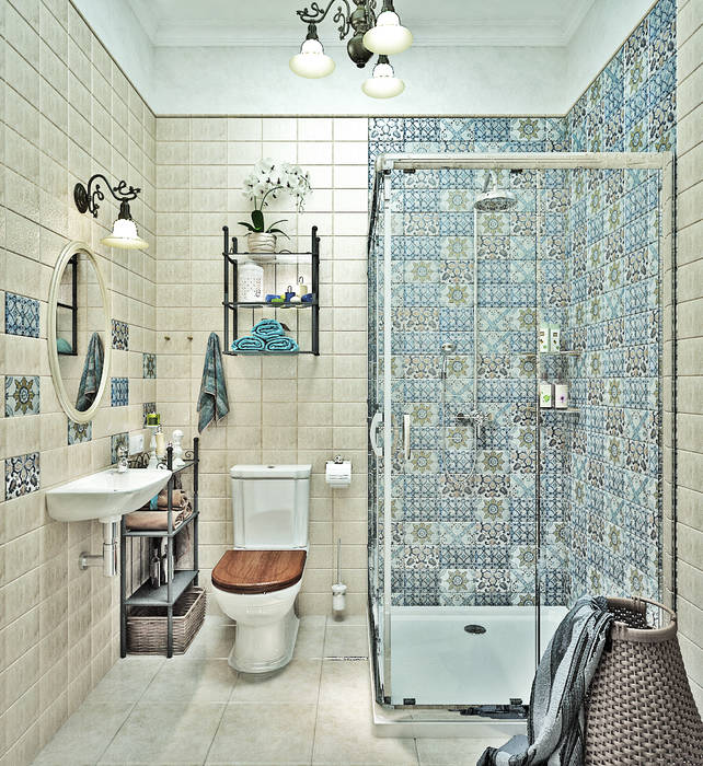 Ванная комната с орхидеями, Студия дизайна ROMANIUK DESIGN Студия дизайна ROMANIUK DESIGN モダンスタイルの お風呂