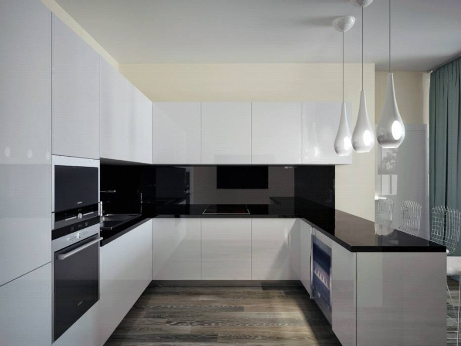 Дизайн квартиры в ярких оттенках, White & Black Design Studio White & Black Design Studio Modern kitchen