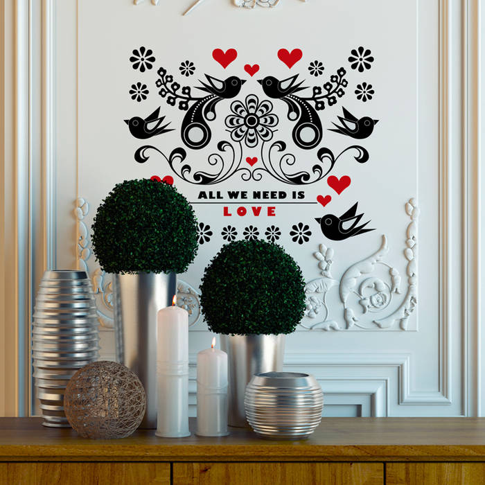 Vinilos de amor ::: Love wall stickers, Chispum Chispum Nowoczesne ściany i podłogi Dekoracje ścienne