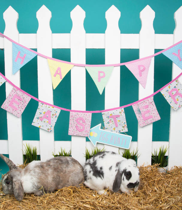 Happy Easter Vintage Floral Bunting Sass & Belle Classic style garden Accessories & decoration