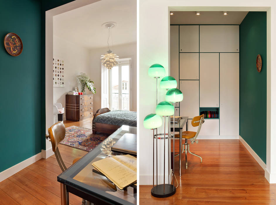 Apartamento A3_Reabilitação Arquitectura + Design Interiores, Tiago Patricio Rodrigues, Arquitectura e Interiores Tiago Patricio Rodrigues, Arquitectura e Interiores Eclectic style dressing rooms