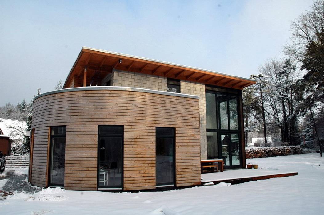 Aussenansicht Architekt Witte Moderne Häuser Holz Grau