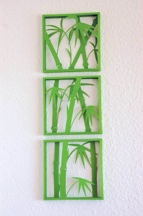 3D Bild, Bambus, 3-teilig homify Ausgefallene Wände & Böden Bilder und Rahmen