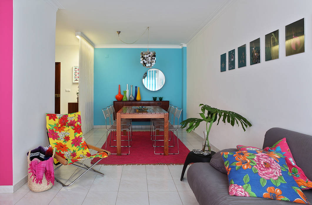 Apartamento Praia Santa Cruz, Tiago Patricio Rodrigues, Arquitectura e Interiores Tiago Patricio Rodrigues, Arquitectura e Interiores Eclectic style dining room