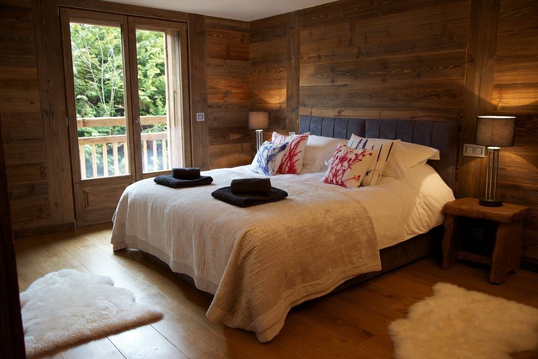 Chalet Chardon: conception, architecte d'intérieur et de liaison du client pour un nouveau chalet de ski de luxe, shep&kyles design shep&kyles design Bedroom