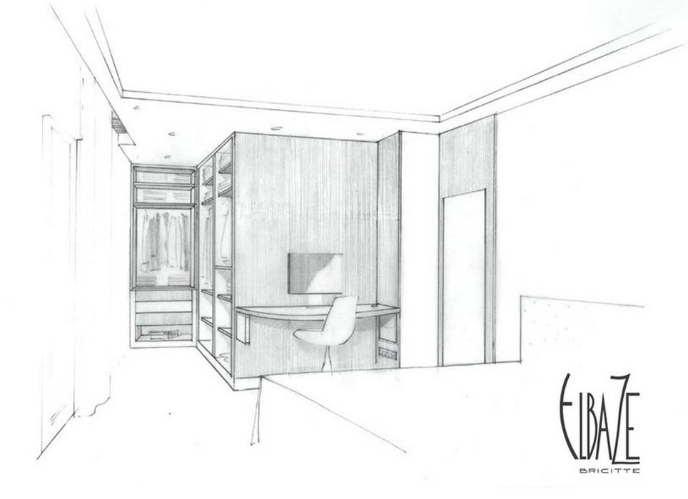Perspective Vue Sur La Chambre Chambre Moderne Par Agence Brigitte