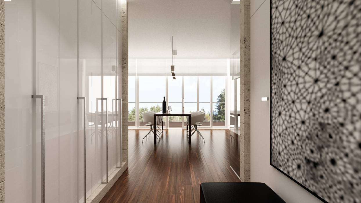 Apartament - Gdynia/ Prusa , Ndesign Ndesign Minimalist corridor, hallway & stairs