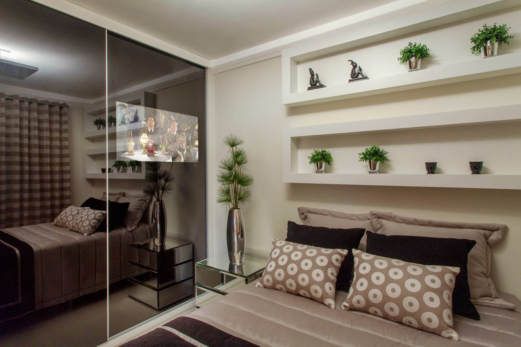 Apartamento Ribeirão Preto, Designer de Interiores e Paisagista Iara Kílaris Designer de Interiores e Paisagista Iara Kílaris 臥室